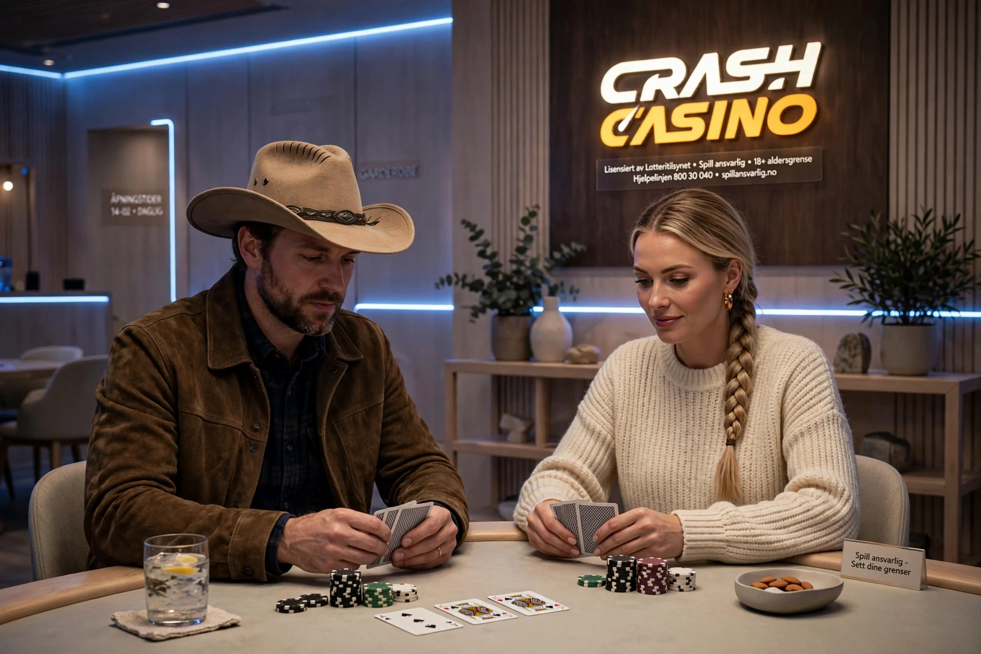 foto av to pokerspillere CRASH CASINO